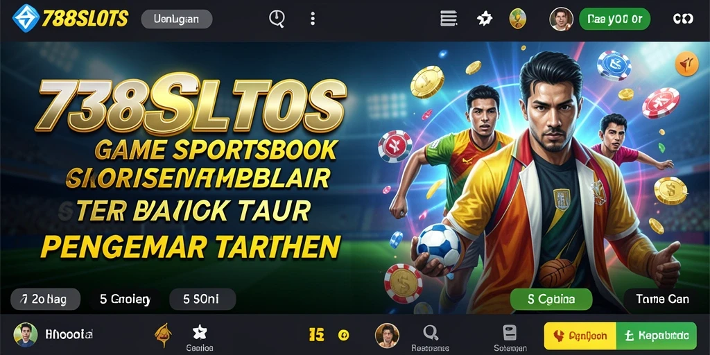 Tampilan menarik dari gameplay 738SLOTS dengan fitur Sportsbook.