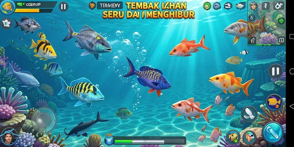 Gameplay seru GOJEKVIP saat menembak ikan dengan grafis menawan.