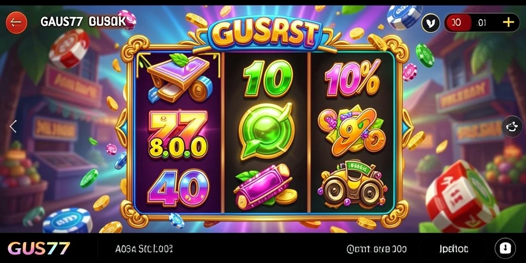 Gambar menunjukkan gameplay GUS77 yang seru dan menegangkan di mesin slot.