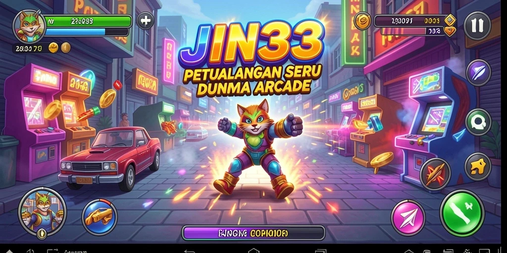 Tangkapan layar utama JIN33 menampilkan aksi mendebarkan dalam permainan arcade.