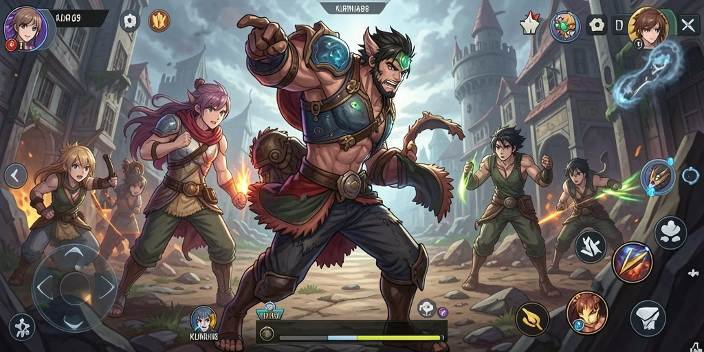 Tampilan gameplay menakjubkan dari KURNIA898 dengan karakter Anime yang dinamis.