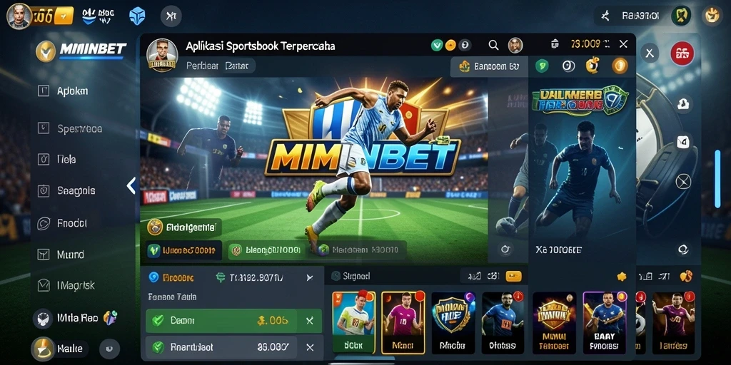 Tampilan menarik aplikasi MIMINBET saat bermain taruhan olahraga.