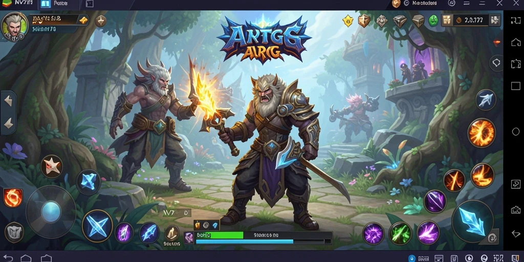 Tampilan screenshot utama NV77 menampilkan aksi seru dalam pertempuran ARPG.