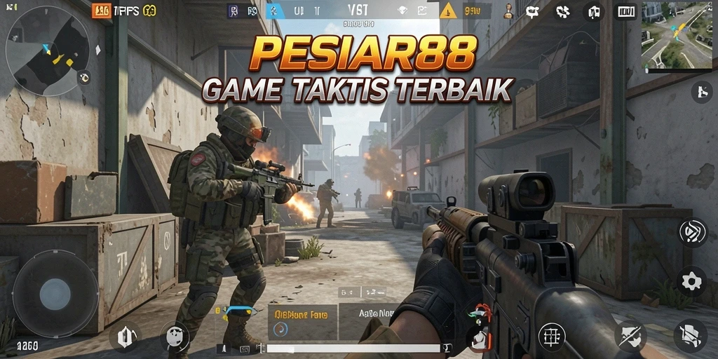 Screenshot gameplay PESIAR88 menampilkan aksi seru dalam pertempuran FPS.