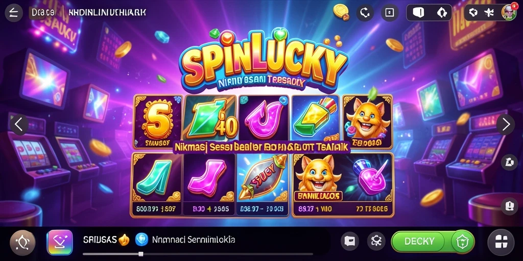 Tampilan gameplay SPINLUCKY yang menarik dan penuh warna.